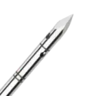 A sleek pen with a metal tip resting on a smooth black background.
